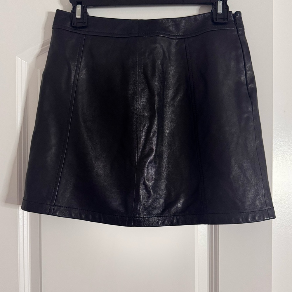 GIANNI BINI 100% Leather Blue Mini Skirt Size S
